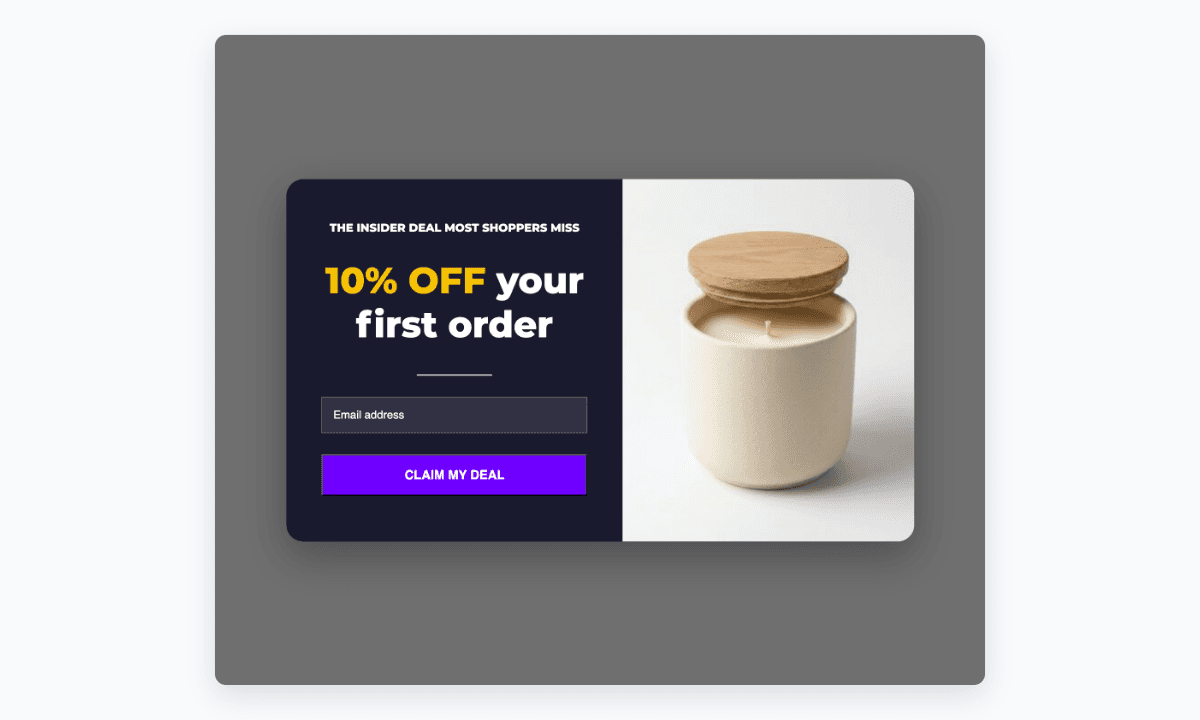 In-app preview modal showing the campaign rendered with the Preview on storefront link