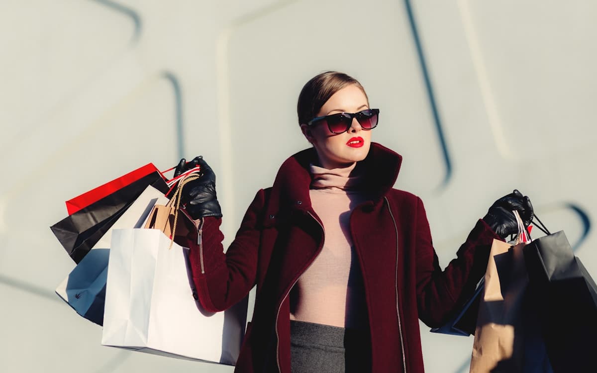 Holiday sale shopping scene